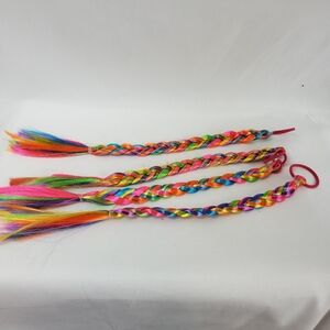 Girls Set of 4 Ponytail Faux Hair Rainbow Hair Pieces